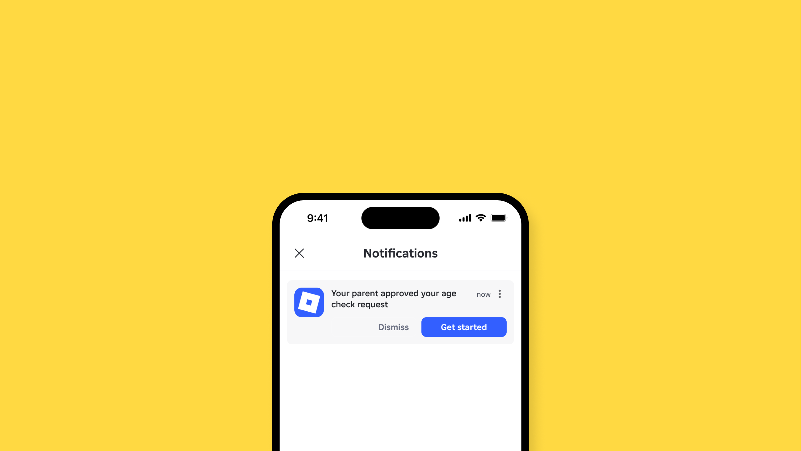 Parent approval notification for Roblox Studio age check